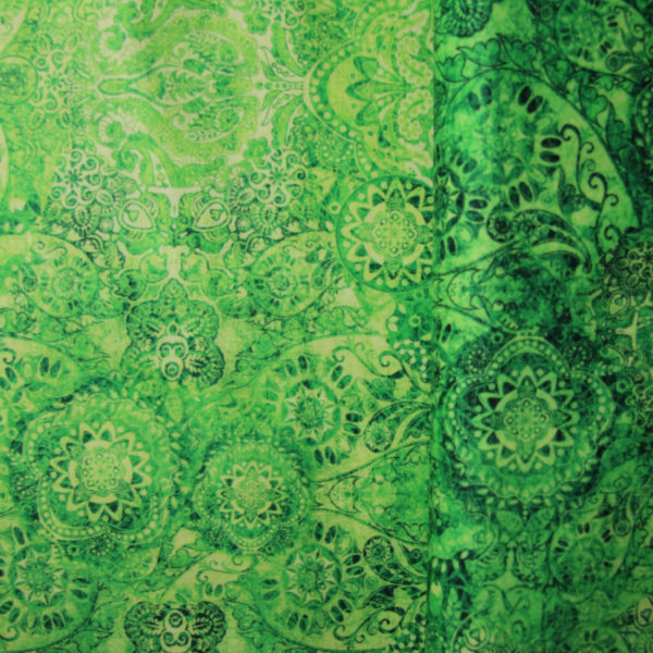 Tela di Cotone - batik verde - 50 cm