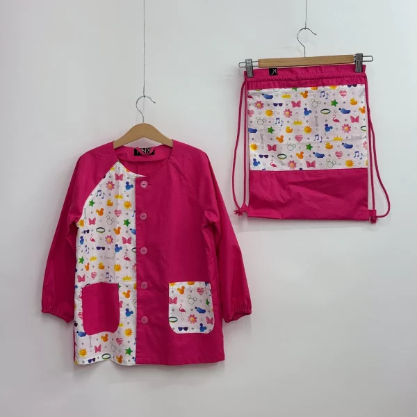 Set grembiulino con sacchetto spalla - Accessori Topolino - fucsia - tg 116 - pronta consegna