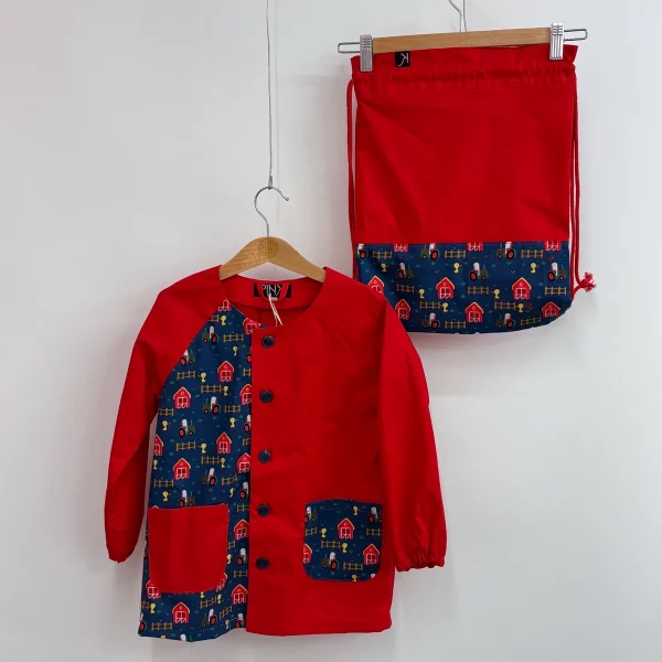 Set grembiulino con sacchetto spalla - orsa ballerina - fucsia - tg 116